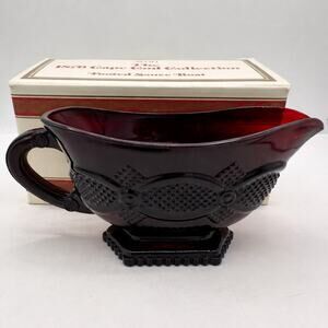 Avon 1876 Cape Cod Collection Red Footed Sauce Bowl Large Gravy Boat